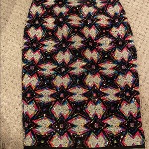 Colored Sequin pencil skirt